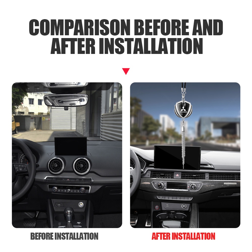 Phụ Kiện Trang Trí Gương Chiếu Hậu Hình Xe Hơi Mitsubishi 3D Bằng Kim Loại Dành Cho Xpander Triton Lancer Pajero ASX Mirage Grandis