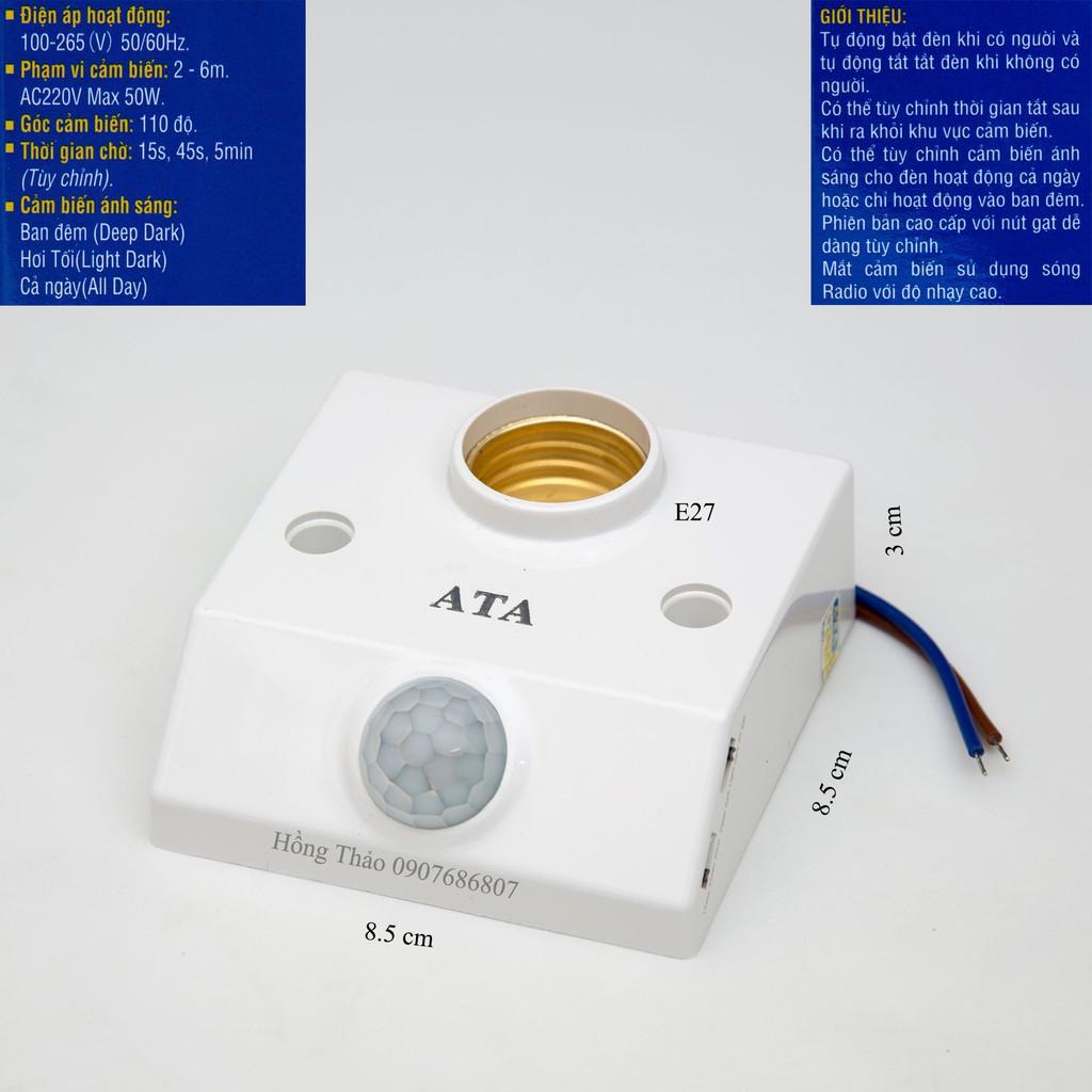 ⚡GIAO NHANH 1H⚡ Đui đèn cảm ứng ATA E27 tự động bật tắt...