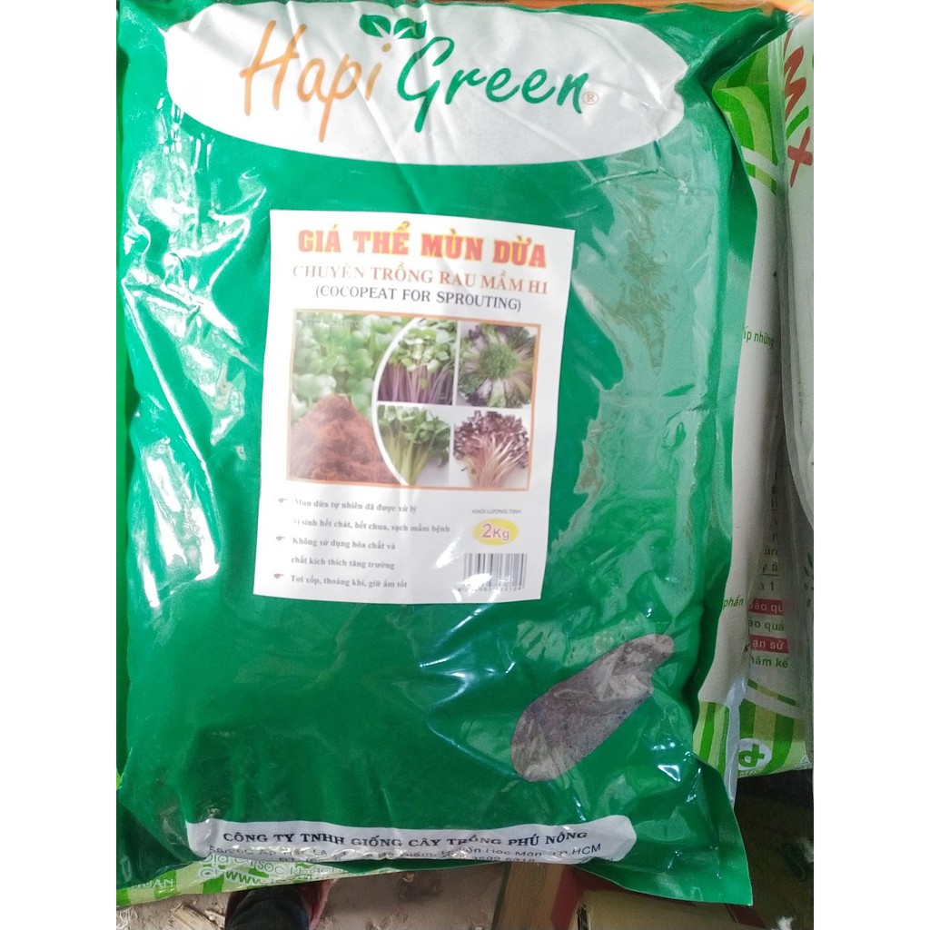 GIÁ THỂ MÙN DỪA HAPI GREEN ( ĐÃ QUA XỬ LÍ) TRỒNG RAU MẦM