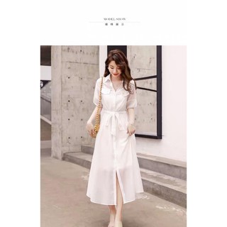 Váy sơ mi dài cho nữ dáng maxi