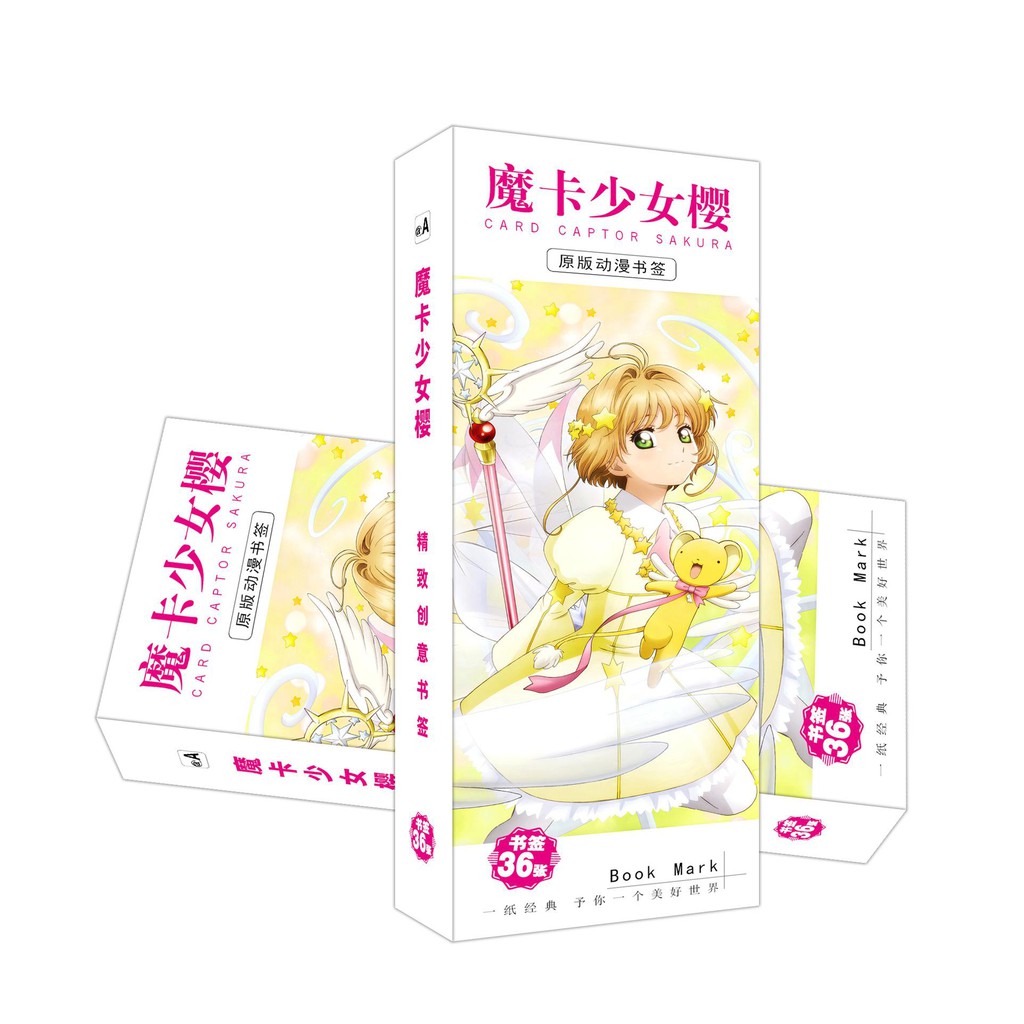 (SaLe) Bookmark Cardcaptor Sakura hộp ảnh tập ảnh đánh dấu sách kẹp sách tiện lợi 36 tấm anime chibi