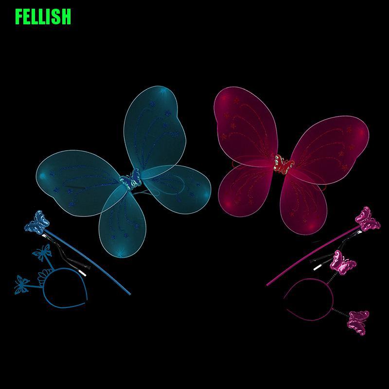 Set 3 phụ kiện hóa trang công chúa cánh bướm cho bé gái