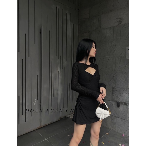 Đầm Váy Body Khoét Ngực Chất Thun Tổ Ong Cao Cấp CD063