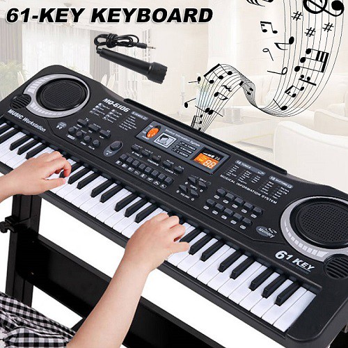 [𝑲𝑬̀𝑴 𝑴𝑰𝑪𝑹𝑶 ] Đàn Piano Electronic Keyboard 61 Phím Cho Bé ️ 𝒏𝒉𝒖̛̣𝒂 𝑨𝑩𝑺 𝒂𝒏 𝒕𝒐𝒂̀𝒏 𝒗𝒐̛́𝒊 𝒃𝒆́️ sử dụng pin rất an toàn