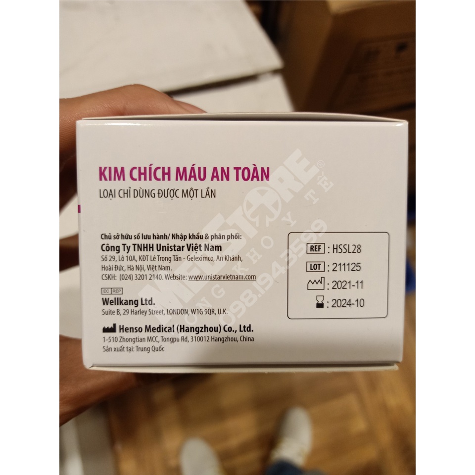 Set 10 kim chích máu tiểu đường không cần dùng bút chích, tự động, vô trùng an toàn Medisafe