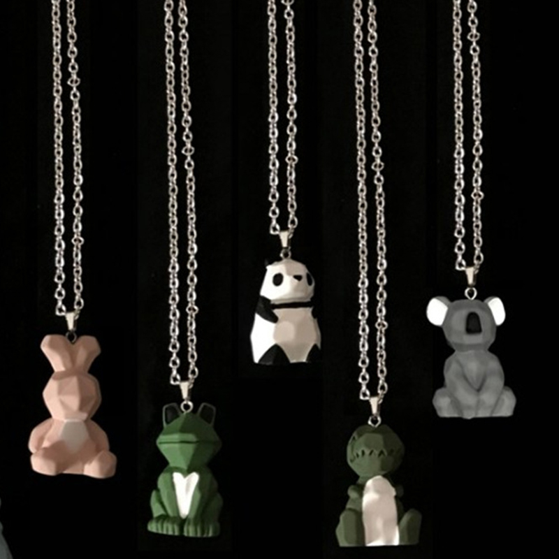 Dây Chuyền Mặt Hình Chú Ếch / Gấu Trúc 3d Dễ Thương