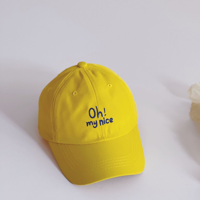 Mũ Lưỡi Trai Chống Nắng Nhanh Khô Màu Trơn Thêu Chữ Thời Trang Mùa Hè Cho Bé