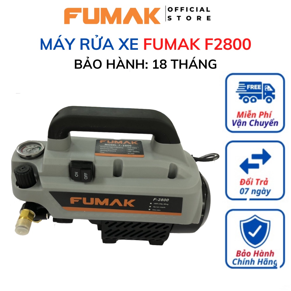 Máy rửa xe gia đình Fumak F2800, Công suất 2800W, Bảo hành 18 tháng, Đổi trả 7 ngày