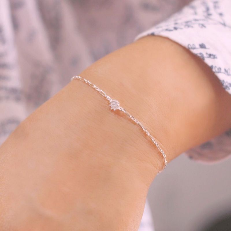 Lắc tay đính đá bạc 950 cao cấp 🌼YN JEWELRY SL