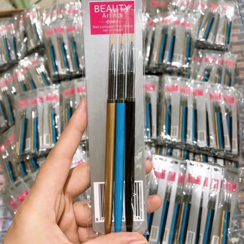 Bộ Cọ Râu 3 Cây {Cán gỗ}