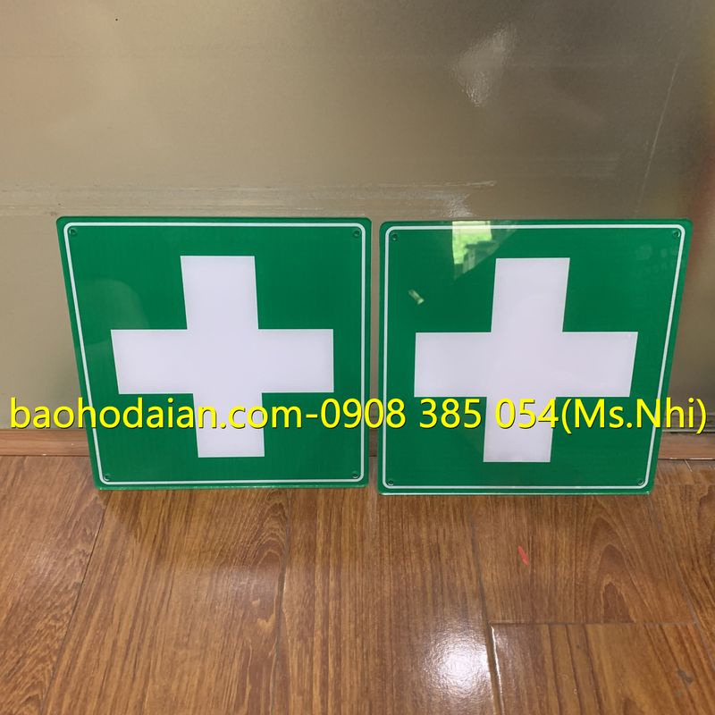 Biển báo sơ cấp cứu chất liệu mica KT20x20cm- First aid kit