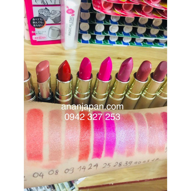 (CHUẨN AUTH NHẬT) Son lì Kiss Me Ferme  Isehan Proof Bright Rouge dưỡng ẩm, lên màu, sáng bóng, lâu trôi kissme