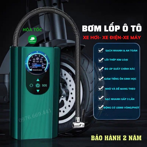 Bơm Xe Ô Tô Mini Bơm Lốp Ô Tô Dự Phòng Dùng Cho Xe Từ 4 Đến 7 Chỗ Tiện Lợi Mang Theo Mọi Nơi Đèn Rọi Ray ASAKI