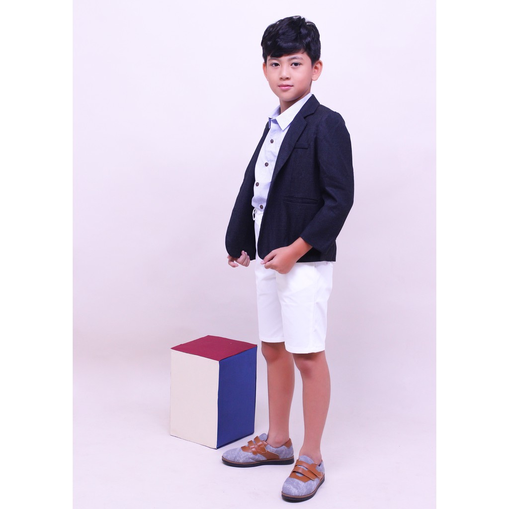 áo vest trẻ em nam đen trắng dành cho bé trai 9- 30kg để đi tiệc Jadiny AVT009