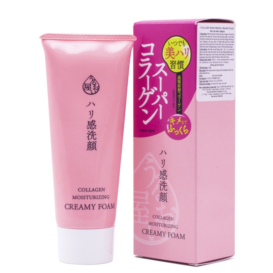 Sữa Rửa Mặt tẩy trang chống Lão Hóa Naris Uruoi - Ya Collagen Moisturizing Creamy Foam 100g