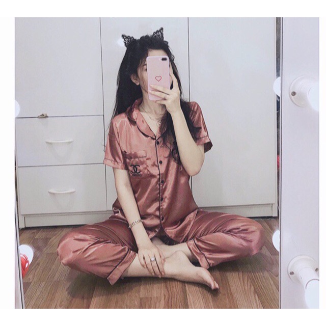 BỘ PHI LỤA TAY NGẮN QUẦN DÀI