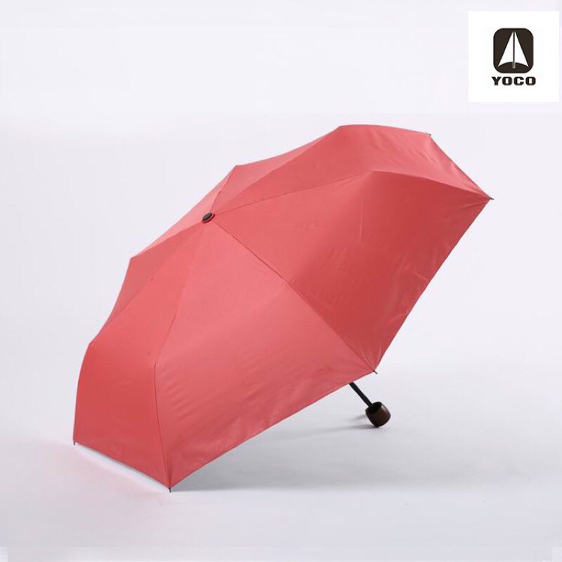 Dù, Ô Che Mưa Nắng Chống Tia Cực Tím Màu Trơn Gấp 3, Có 8 Cánh, Tán Rộng 110cm Khi Bung - Lucky Girl shop