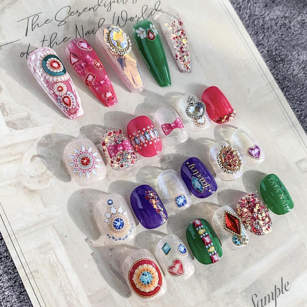 Miếng Dán Trang Trí Móng Tay Siêu Mỏng Phong Cách Retro