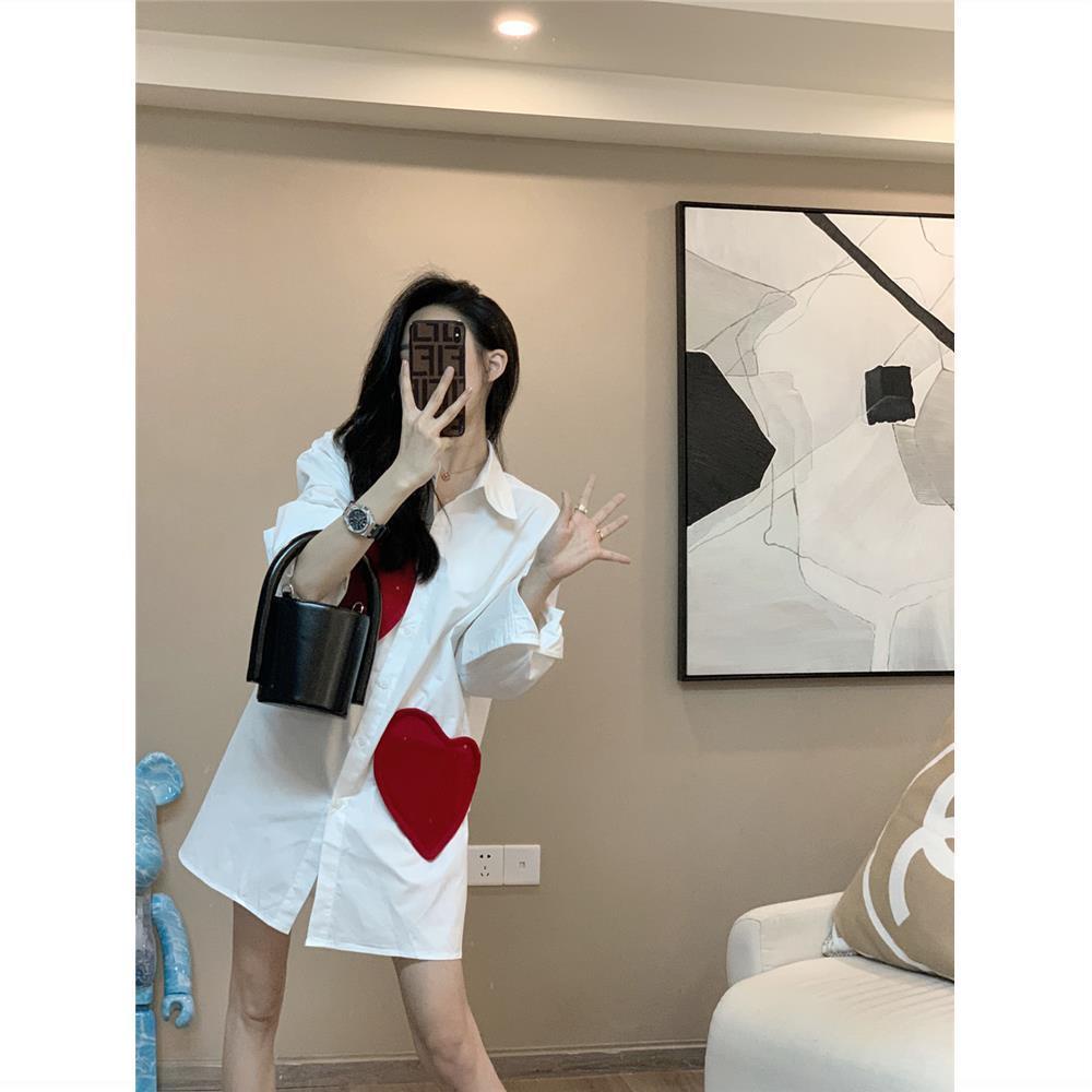 Áo sơ mi dáng dài phong cách Hàn Quốc thời trang mùa thu 2022 dành cho nữ