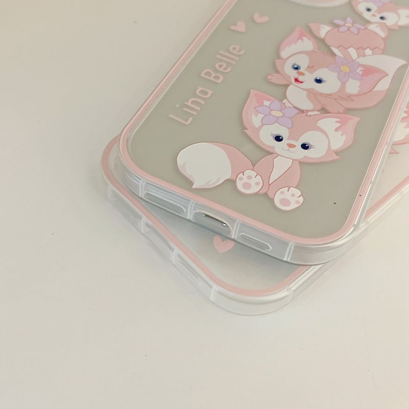 Ốp Điện Thoại Màu Hồng Họa Tiết Chú Cáo Dễ Thương Cho IPhone 12 13 11 Pro Max X Xs Max Xr