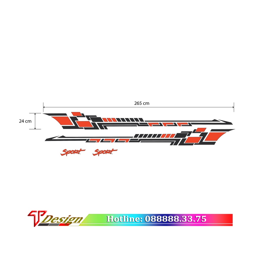 Tem xe ô tô phong cách TRD Sport, fortuner, bán tải, 4 chỗ, 5 chỗ, 7 chổ, SUV, sedan  .. dán được nhiều dòng xe
