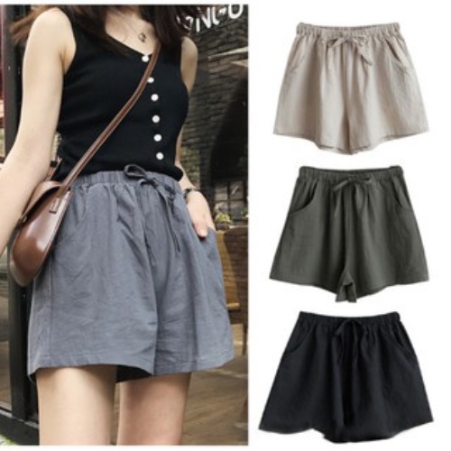 Quần đùi short đũi nữ đẹp ống rộng mát mẻ thấm hút mồ hôi GYGAP