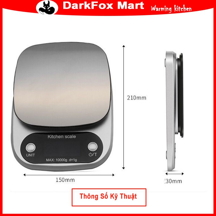 Cân điện tử mini nhà bếp Kitchen Scale tiểu ly full màu 3 loại 3, 5, 10kg chính xác 0,1g CDT01