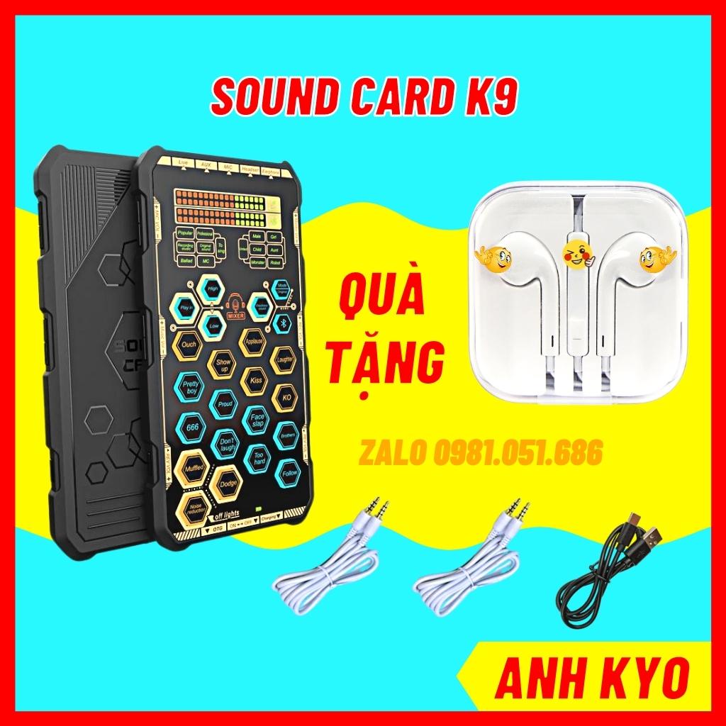 Sound card k9, bộ k9 mobile dùng thu âm, livestream online, tạo hiệu ứng video cho các sound card mixer khác