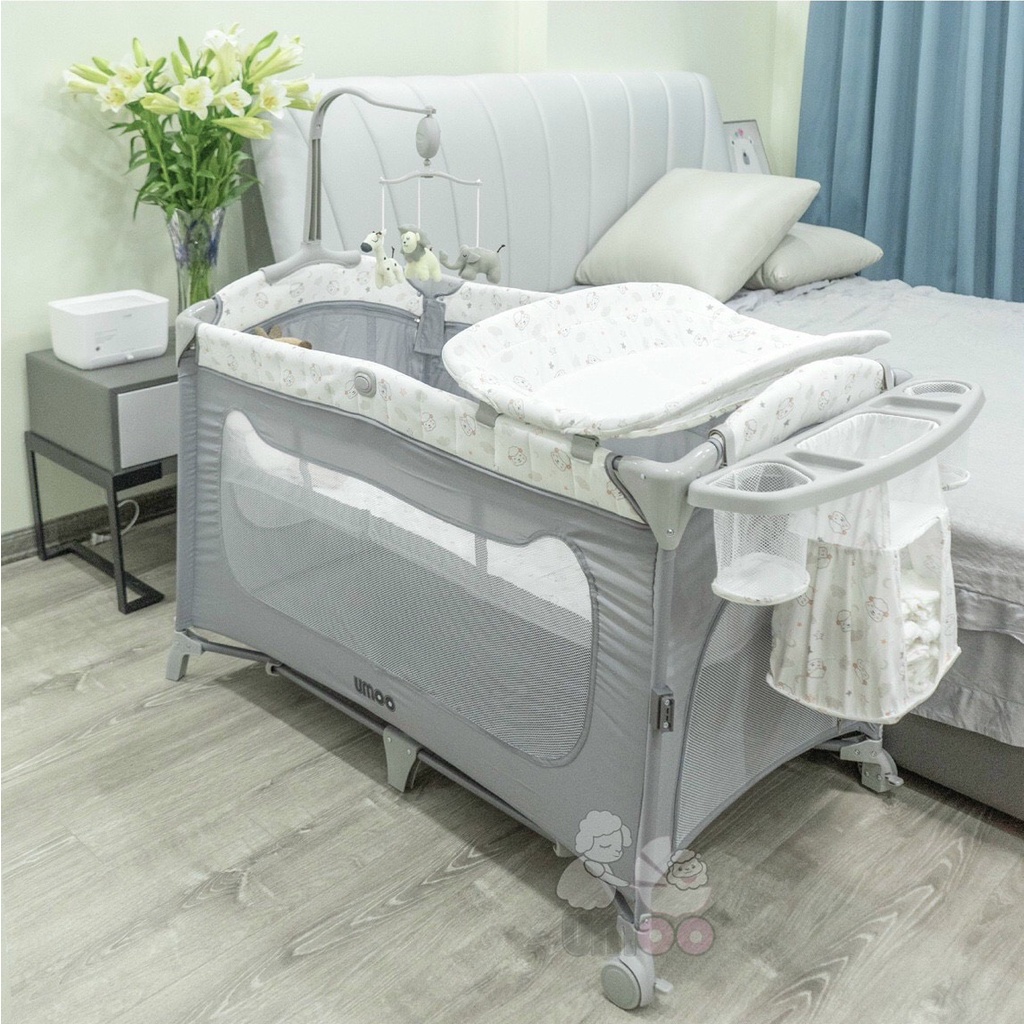 Nôi Cho Bé Đa Năng Umoo UM-08108, Full Tính Năng Gấp Gọn Dùng Cho Bé Từ Sơ Sinh