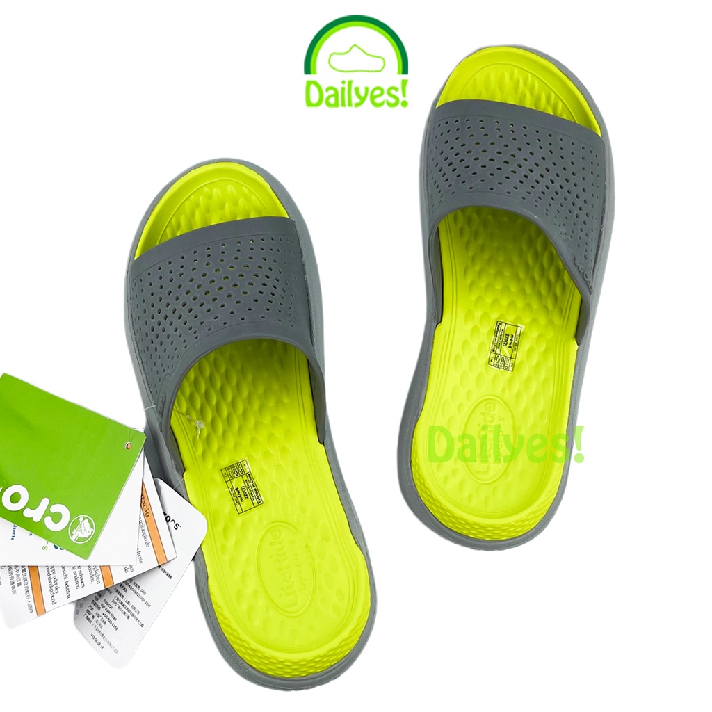 Dép Lê Cross Literide Nam Nữ Màu Xám Vàng siêu êm, hàng xịn, full tag, hỗ trợ đổi trả - Cross Literide Dailyes