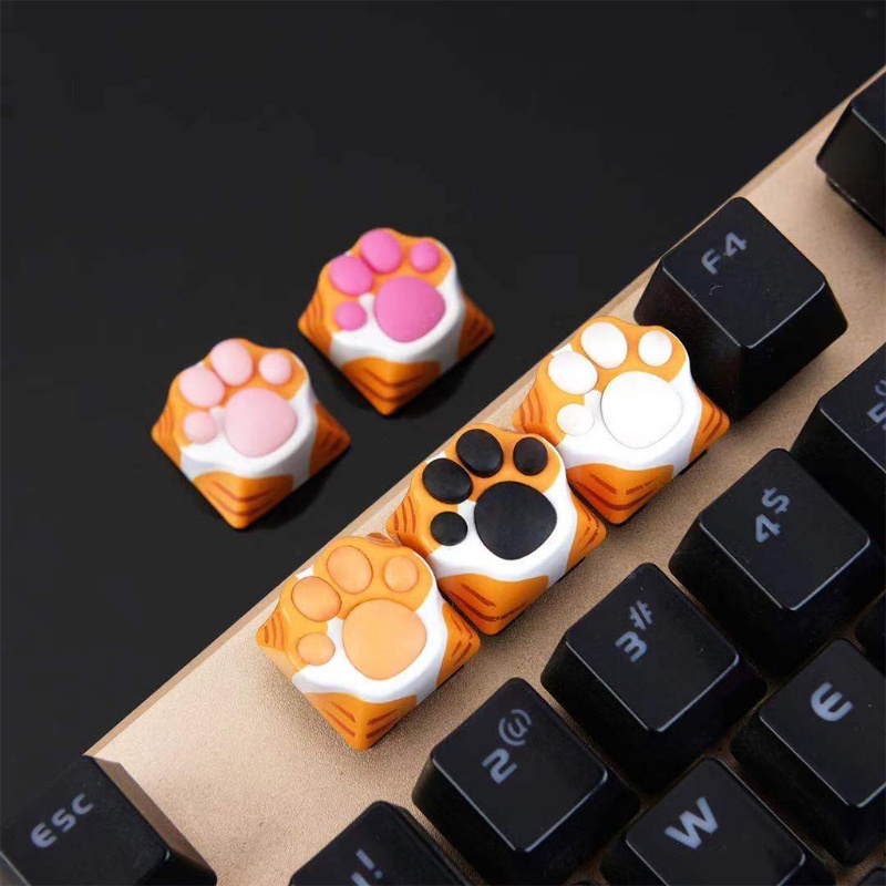Nút Bàn Phím Cơ Bằng Kim Loại Hình Chân Mèo Dễ Thương