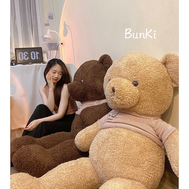 GẤU BÔNG TEDDY BOBBY BROWN 140CM BE VÀNG CAO CẤP BUNKI
