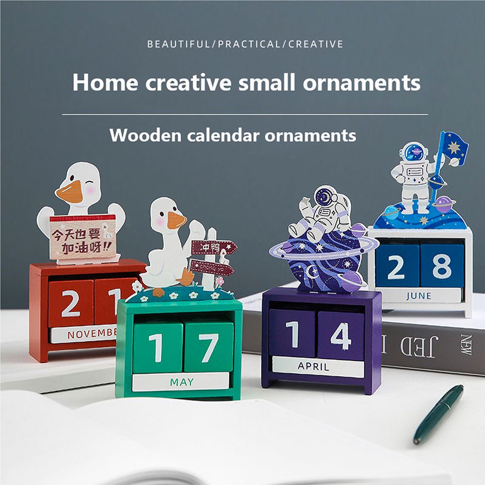 Lịch gỗ để bàn thiết kế dễ thương dùng trang trí nhà cửa/ văn phòng