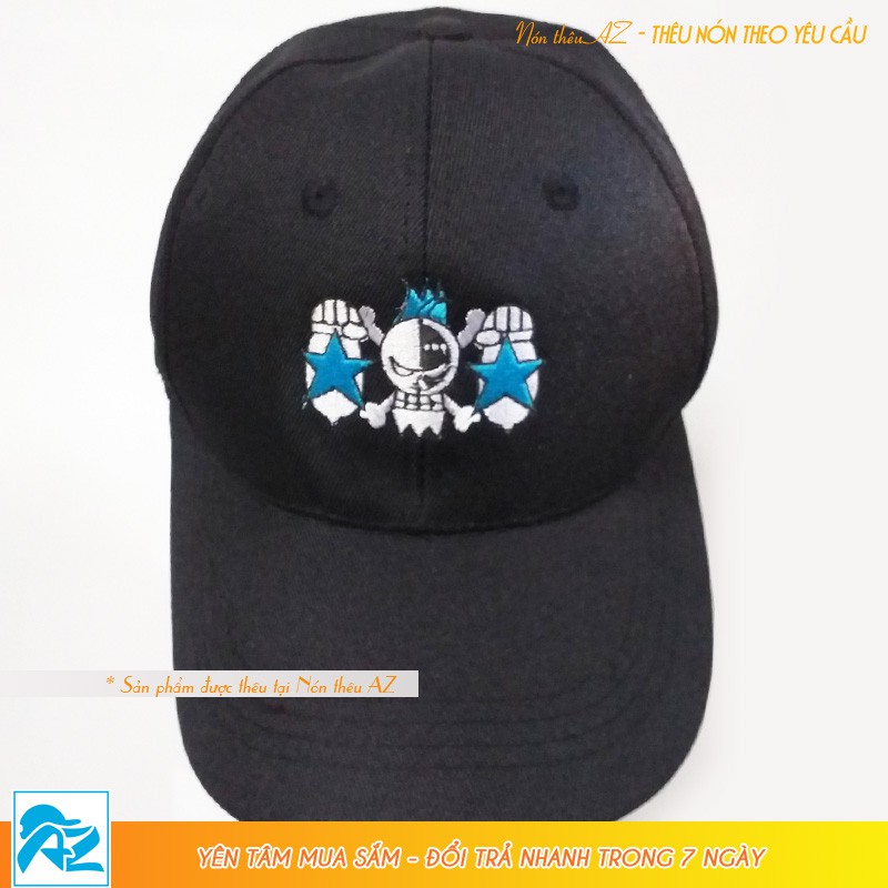 Nón kết One Piece thêu logo Franky màu đen - Mũ Lưỡi Trai MT526