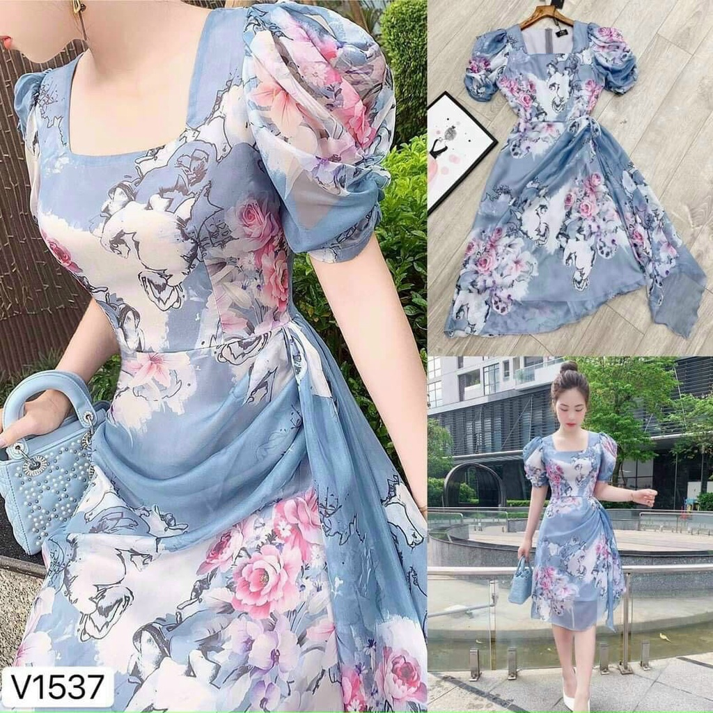 VÁY ĐẦM XÒE DỰ TIỆC ĐÍNH HOA XINH XẮN THANH LỊCH A700