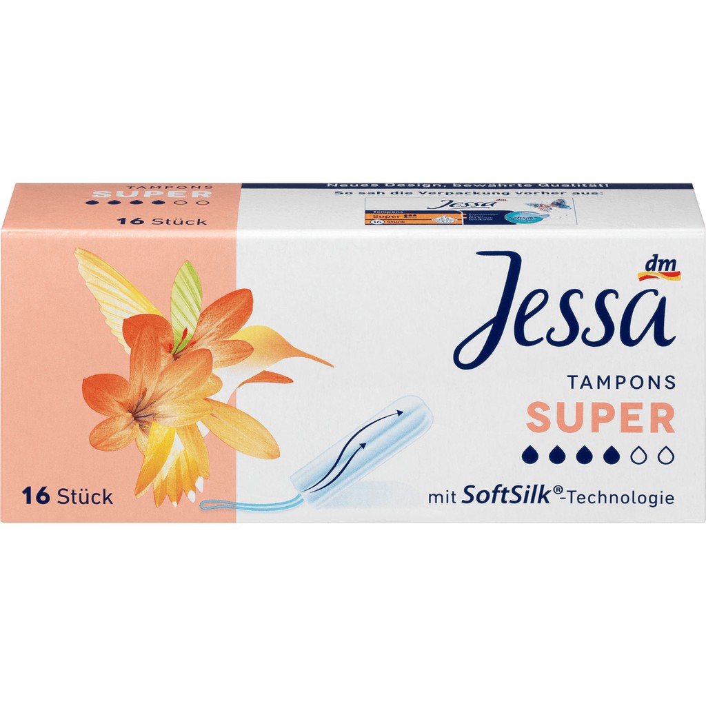 Tampon - Băng vệ sinh Tampons Jessa hộp đủ size - Hàng Đức