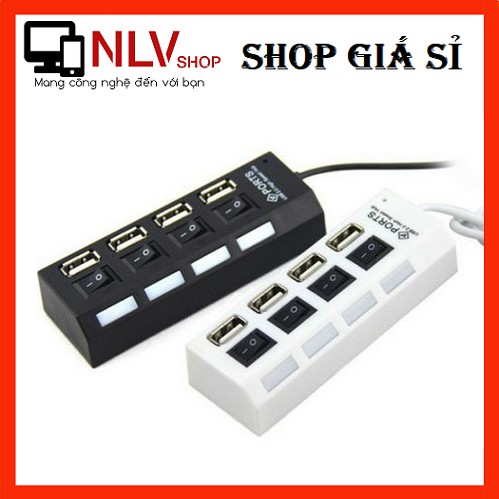 Thiết bị chia cổng USB 4 cổng có công tắc ( hub usb 4 port)