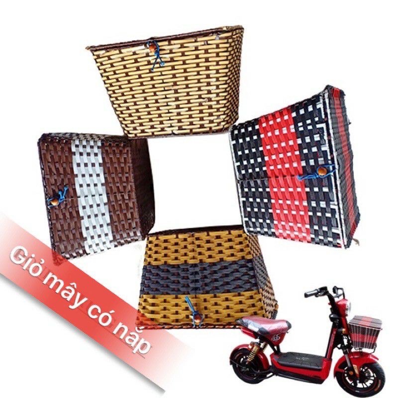 Giỏ mây rổ mây xe đạp điện lắp cho xmen,133s,cub