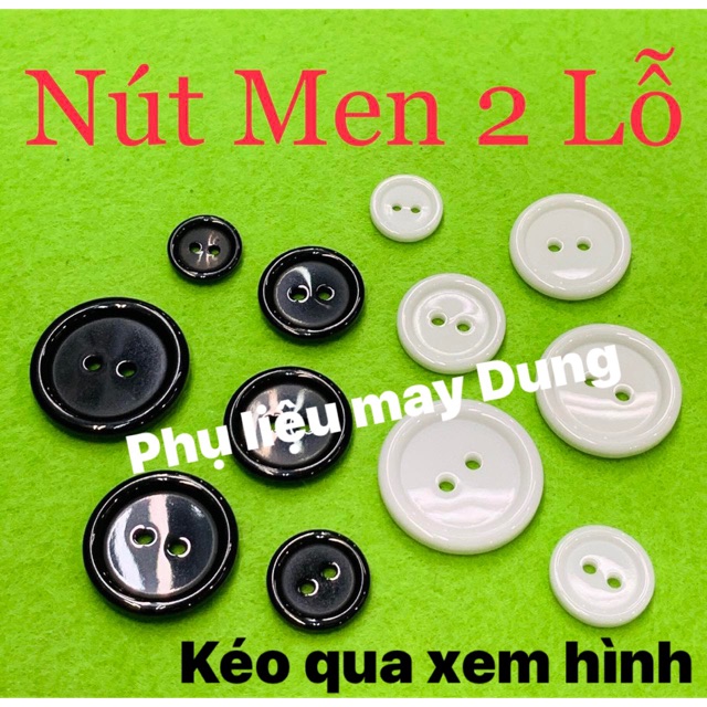 Nút men bóng 2 lỗ loại tốt