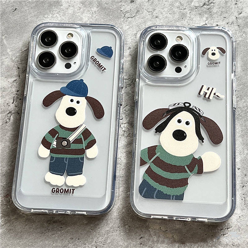 Ốp điện thoại mềm trong suốt mã dg9F in hình Wallace và Gromit thích hợp cho Apple iPhone 13promax 12/11 XR/8P/Xs/Xsmax