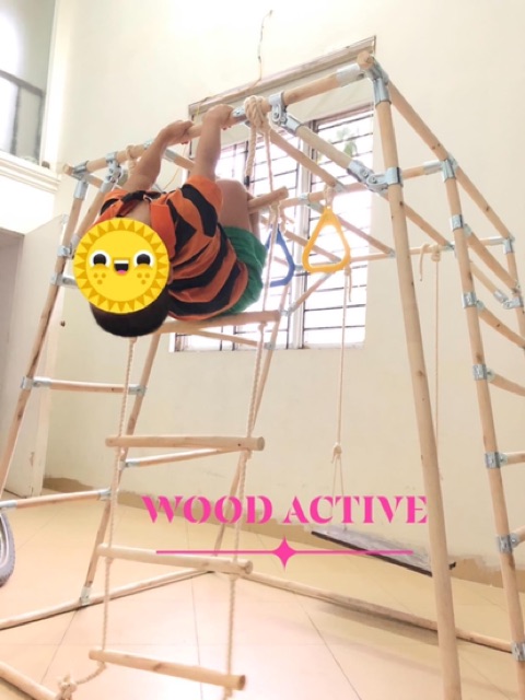 KHUNG VẬN ĐỘNG Wood Active 2🤾𝐁𝐇 𝟏𝟐 𝐓𝐇𝐀́𝐍𝐆🤾 siêu vận động cho bé, tăng chiều cao, IQ cho bé, giá rẻ