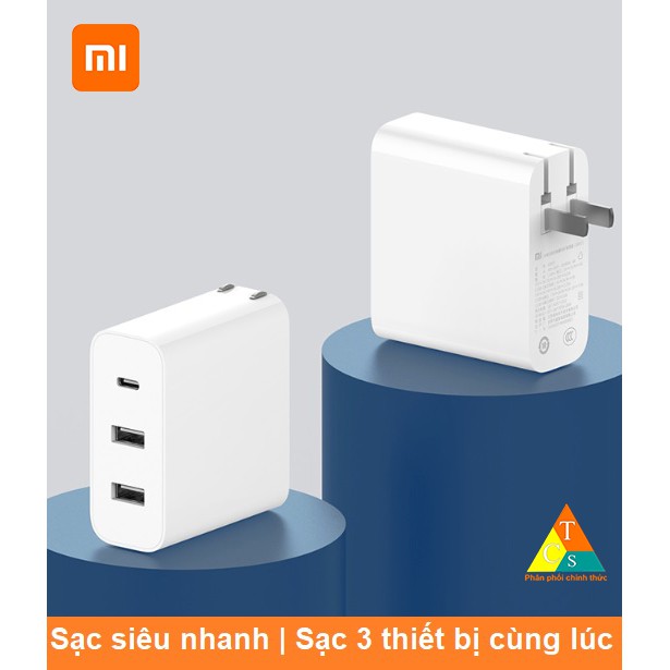 Củ sạc 65w 2A1C Xiaomi AD653 chuẩn PD 3 cổng - Cốc sạc nhanh Xiaomi AD653 3 cổng 65w