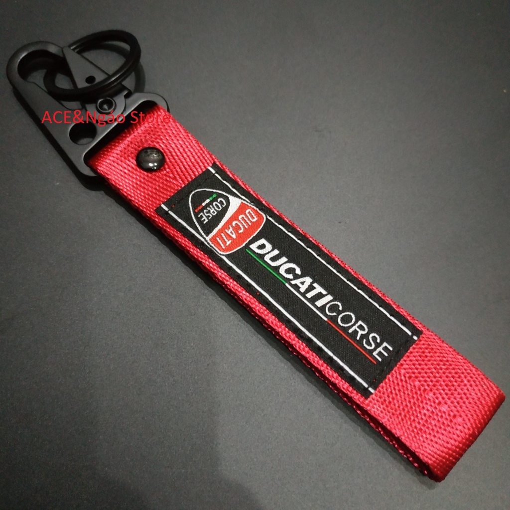 Móc chìa khóa vải hình thêu yoshi bmw ak harley ducati 16x2.5cm