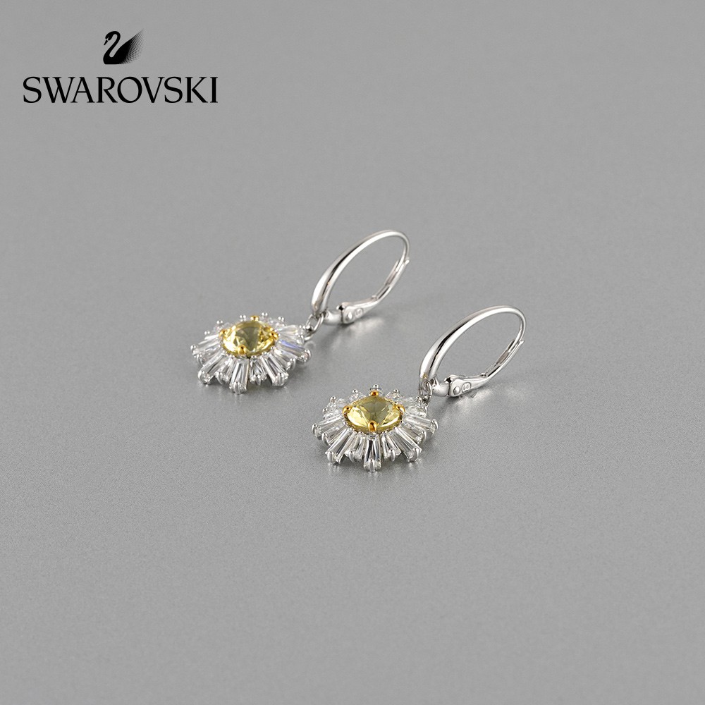 bạc hiphop FLASH SALE 100% Swarovski Bông Tai Cá Tính Nữ SUNSHINE Hình mặt trời Tình yêu ấm áp FASHION Earrings trang s