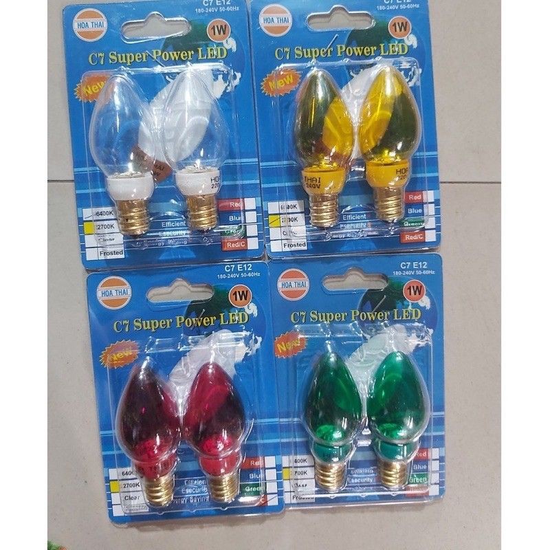 BÓNG ĐÈN TRÁI NHÓT LED VỈ 2 BÓNG - HOÀ THÁI