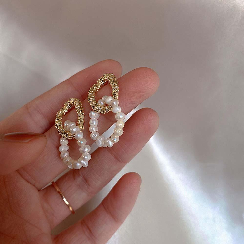 MOCHO Bông Tai Mạ Bạc Đính Ngọc Trai Đơn Giản Thời Trang Phong Cách Hàn Quốc Cho Nữ