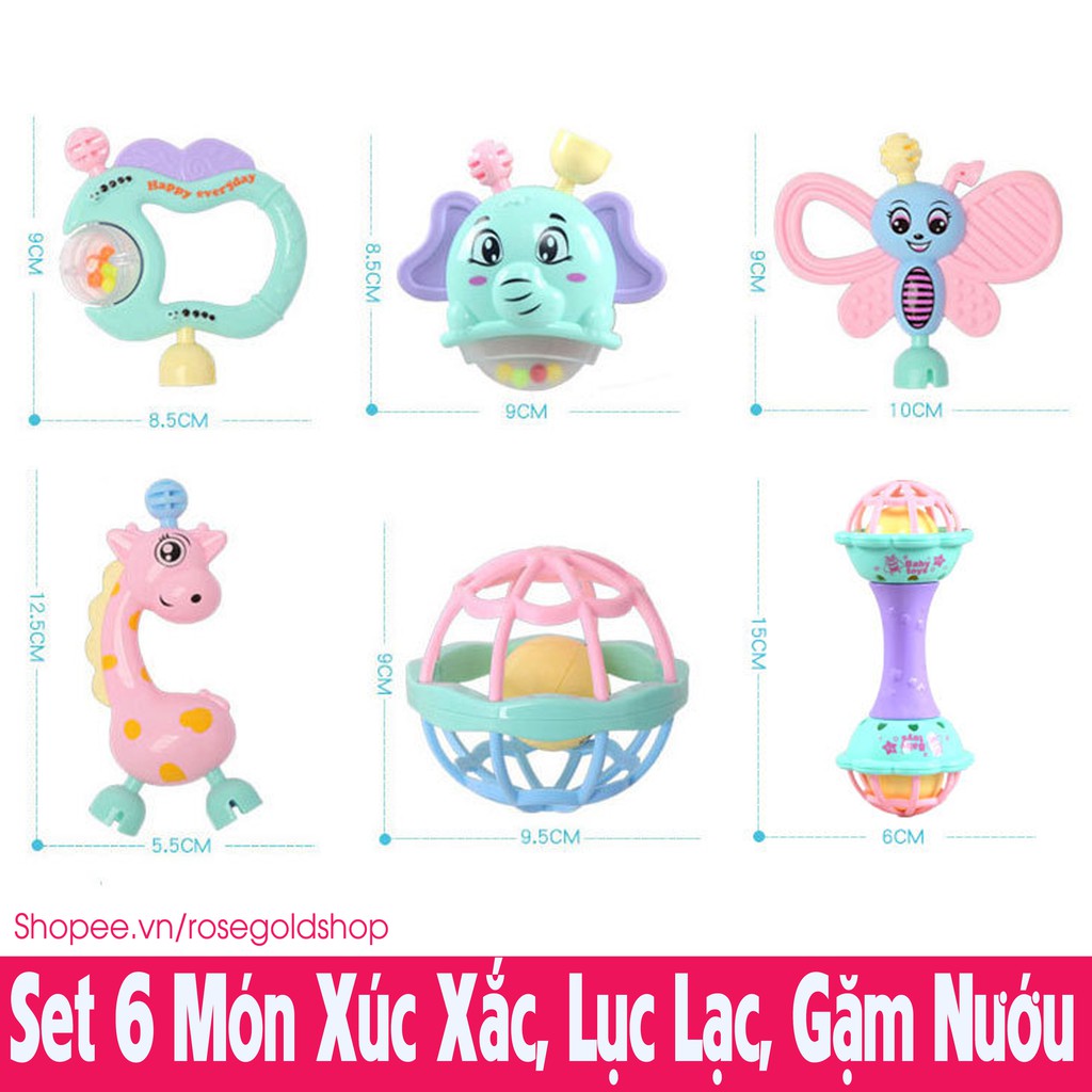 Set 6 Món Xúc Xắc, Lục Lạc, Gặm Nướu Cho Bé Yêu