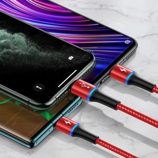 Cáp Baseus 3 Trong 1 Có Đèn LED Cổng Micro USB Type-C Cho iPhone Samsung