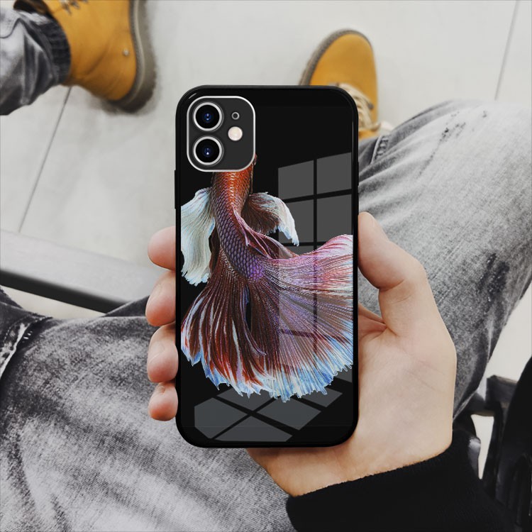 Ốp kính cường lực hình Cá Nice Fish tao nhã cho dòng Iphone từ 5 đến 12 OK-BET20210032