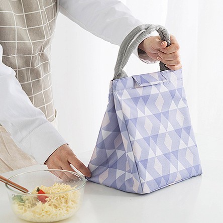 Túi đựng cơm giữ nhiệt MONOGRAM lót nhôm, hoạ tiết tối giản, hiện đại